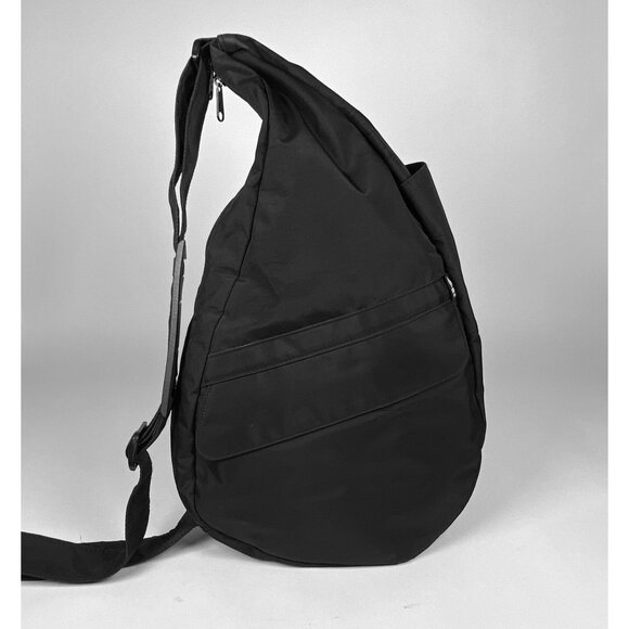 Vintage Ameribag Healthy Back Bag Sling Backpack Black Nylon Made in USA - Picture 2 of 10